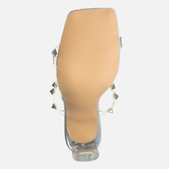 Wild Diva Lounge Studded Clear Strap Light Blue Sandal - Picture 2 of 4